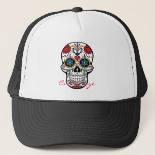 Decorated Human Skull Art Thunder_Cove Trucker Hat