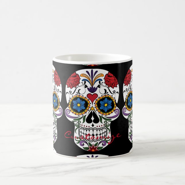 Decorated Human Skulls Art Thunder_Cove Coffee Mug (Center)