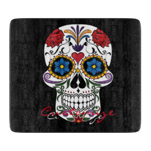 Decorated Human Skulls Art Thunder_Cove Cutting Board