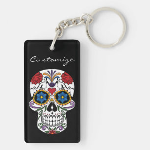 Decorated Human Skulls Art Thunder_Cove Key Ring