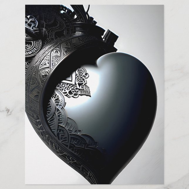 Decorated Iron Heart Romantic Picture. AI Flyer (Front)
