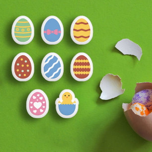 Decorated Kids Easter Eggs Sticker