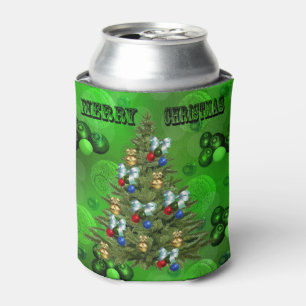 Decorated Lawn Bowls Baubles Christmas Tree, Can Cooler
