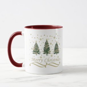 Decorated Modern Christmas Pine Trees Mug