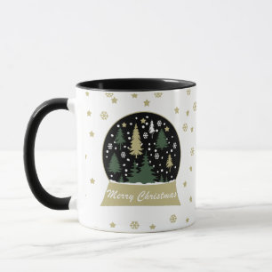 Decorated Modern Christmas Snowglobe Mug