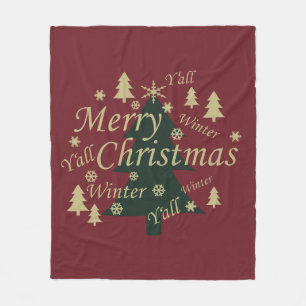 Decorated Modern Farm Fresh Christmas Pine Trees Fleece Blanket