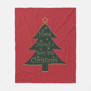 Decorated Modern Farm Fresh Christmas Pine Trees Fleece Blanket