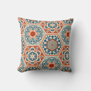 Decorated patterned hexagon cement ceramic tiles, cushion