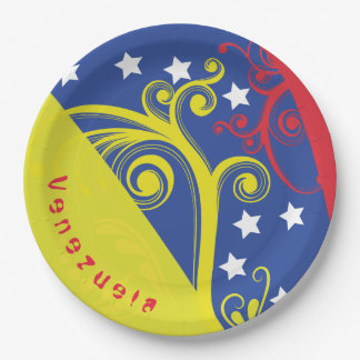 decorated plate of paper I Love Venezuela