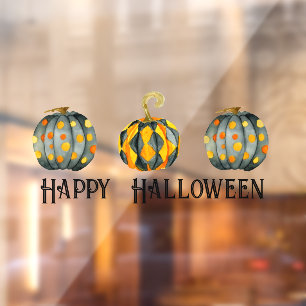 Decorated Pumpkins Halloween Customisable Window Cling