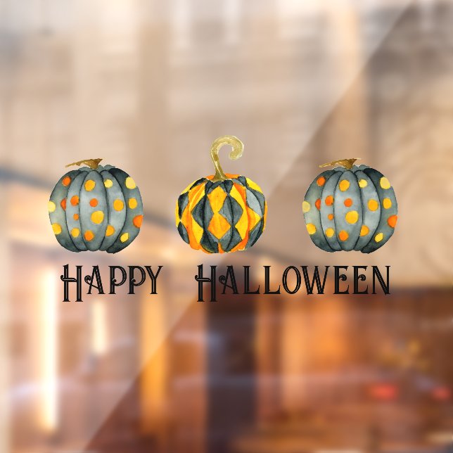 Decorated Pumpkins Halloween Customisable Window Cling (Sheet 2)