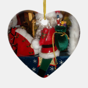 Decorated Santa Claus Christmas Art Print/Design Ceramic Tree Decoration