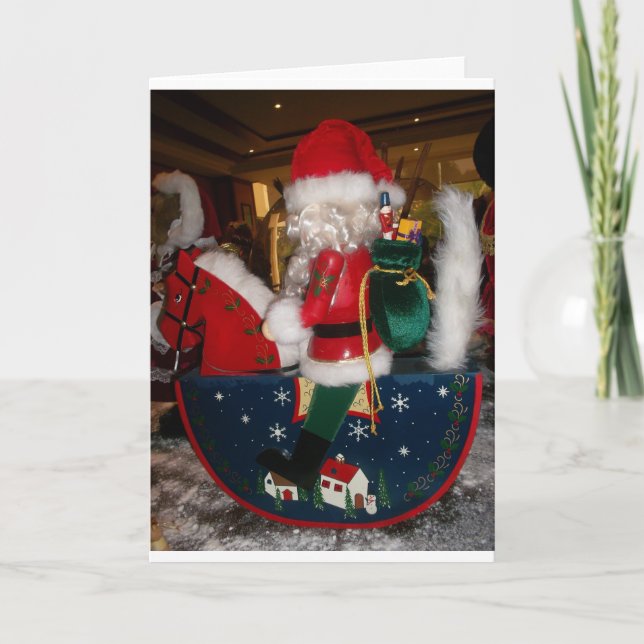 Decorated Santa Claus Christmas Art Print/Design Holiday Card (Front)