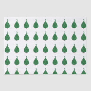 Decorated spruce christmas tree tissue paper