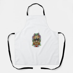 Decorated Sugar Skull Dog - Day Of The Dead Illust Apron