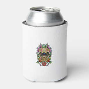 Decorated Sugar Skull Dog - Day Of The Dead Illust Can Cooler