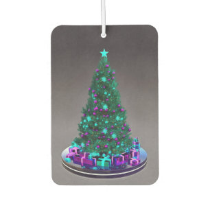 Decorated tree with gifts car air freshener