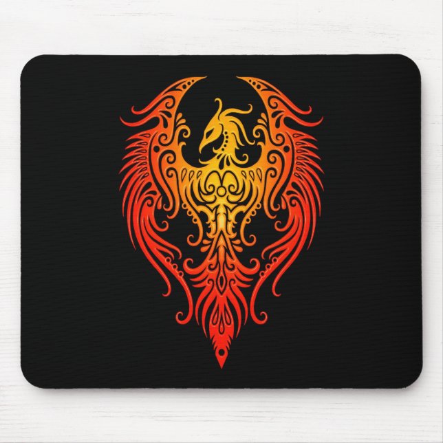 Decorated Tribal Phoenix Mouse Mat (Front)