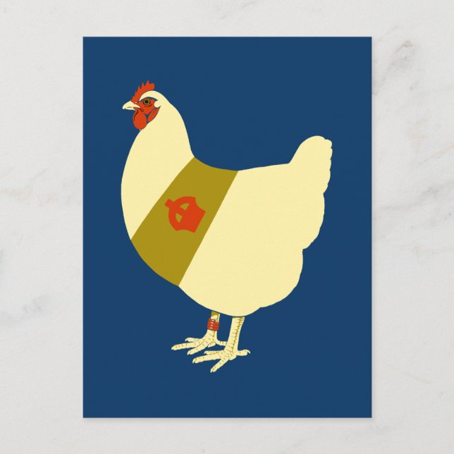 Decorated war chicken postcard (Front)