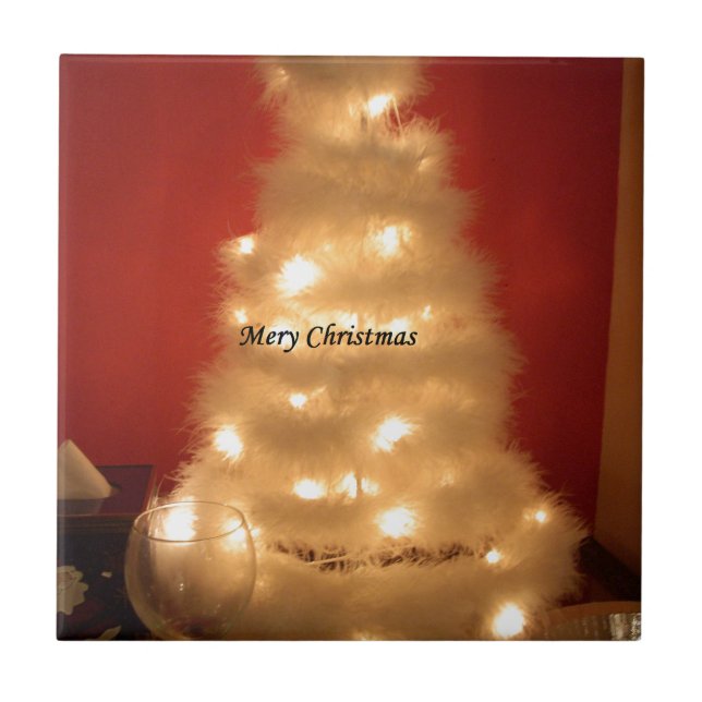 Decorated White Christmas Tree Collection Tile (Front)