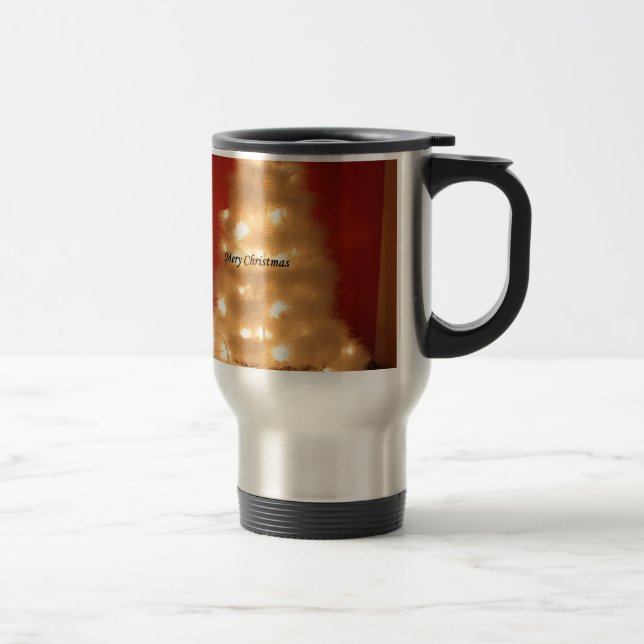 Decorated White Christmas Tree Collection Travel Mug (Right)