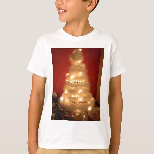 Decorated White Christmas Tree  T-Shirt (Front)