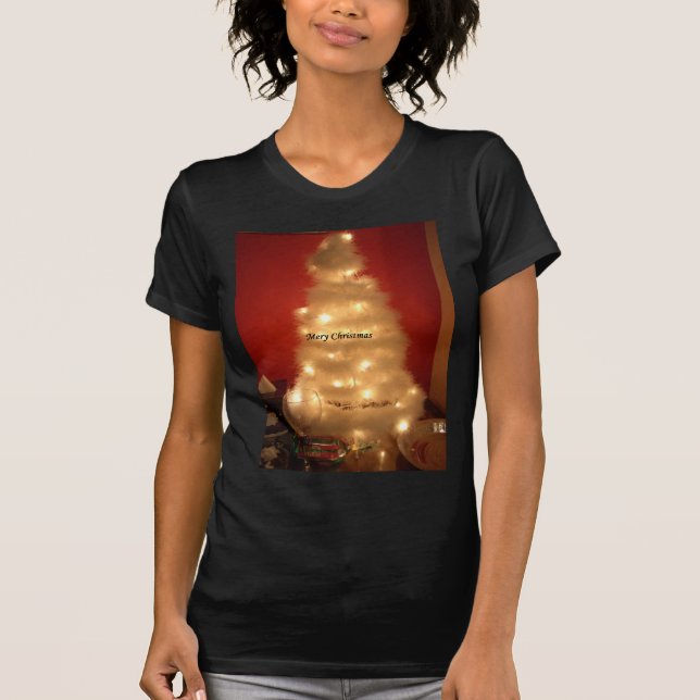 Decorated White Christmas Tree  T-Shirt (Front)