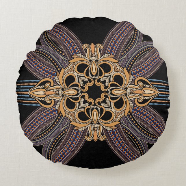 Decorated with elegant and luxurious patterns. Roc Round Cushion (Front)