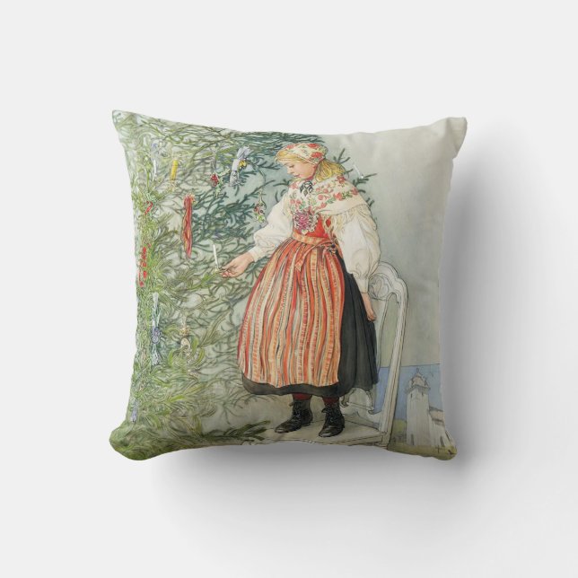 Decorating the Christmas Tree - Carl Larsson Cushion (Front)