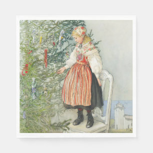 Decorating the Christmas Tree - Carl Larsson Napkin