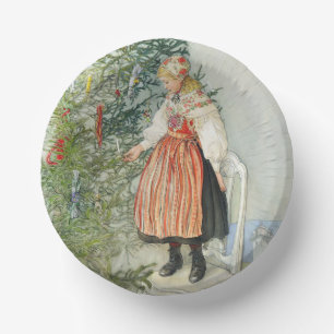 Decorating the Christmas Tree - Carl Larsson Paper Plate