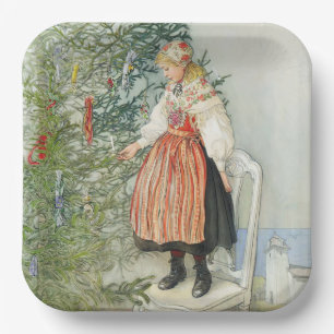 Decorating the Christmas Tree - Carl Larsson Paper Plate