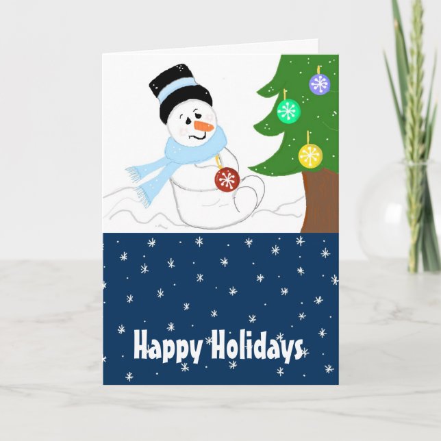 Decorating the Tree Holiday Card (Front)