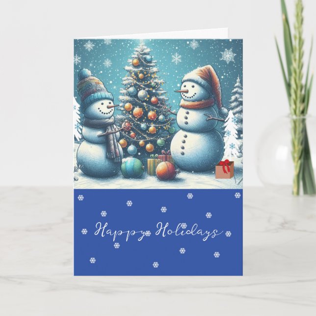 Decorating the Tree Holiday Card (Front)