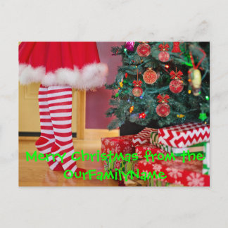 Decorating Tree Christmas Customise Postcard