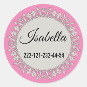 Decoration cute lace ornamental beige floral decor classic round sticker