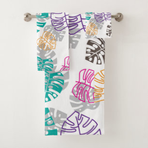 decoration leaves bath towel set