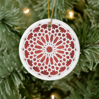 Décoration Noël céramique Mosaïque marocaine rouge Ceramic Tree Decoration