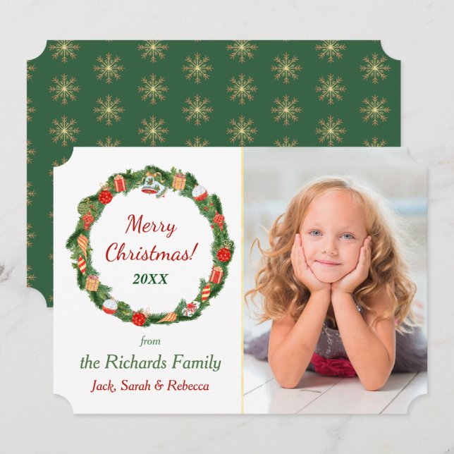 Decoration Wreath Photo Template Christmas (Front/Back)