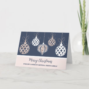 Decorations Goddaughter & Family Merry Christmas Card