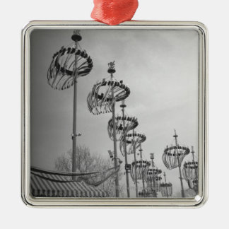 Decorations on poles B&W high section