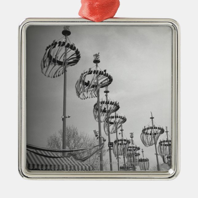 Decorations on poles B&W high section (Front)