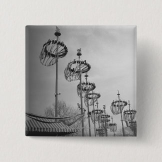 Decorations on poles B&W high section 15 Cm Square Badge