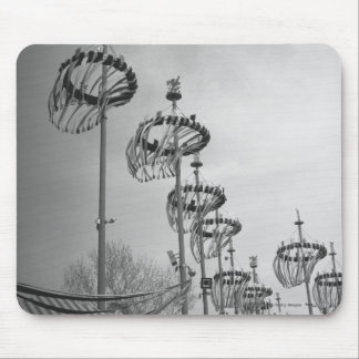 Decorations on poles B&W high section Mouse Mat