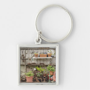 Decorations on wooden fence, Catalina Island, Key Ring