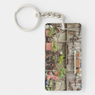 Decorations on wooden fence, Catalina Island, Key Ring