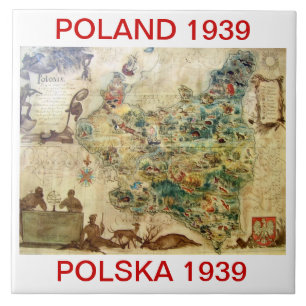 DECORATIVE 1939 MAP OF POLAND TILE 3
