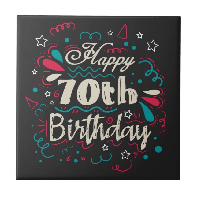 Decorative 70th Birthday Tile (Front)