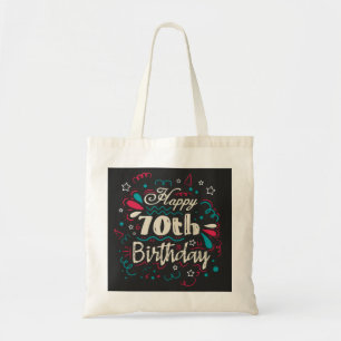 Decorative 70th Birthday Tote Bag