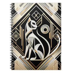 Decorative Abstract Black Cat Notebook